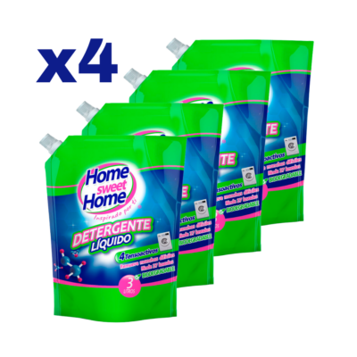 x4 Detergente Liquido Doypack Home Sweet Home 3Lts